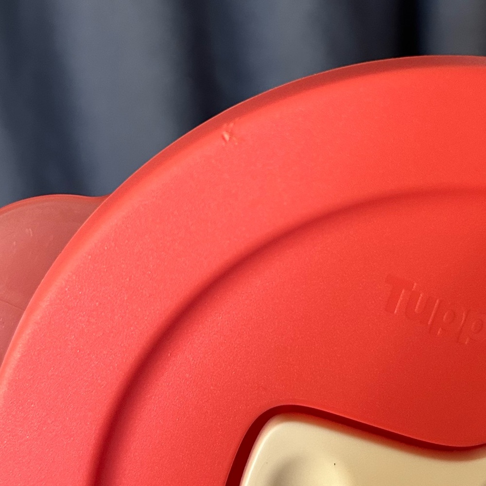 Tupperware Set with Coral soup cup and Navy Containers - Picture 10 of 11